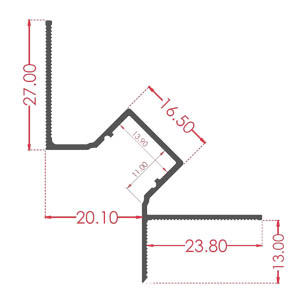 پروفیل چفت کناف 16 میل مشکی